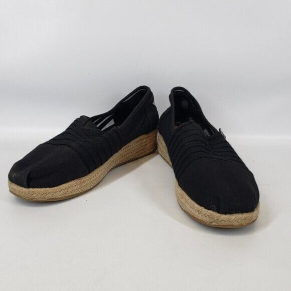 Bobs from Skechers Black Slip On Espadrille Platform Shoes Size 8 - Picture 2 of 15